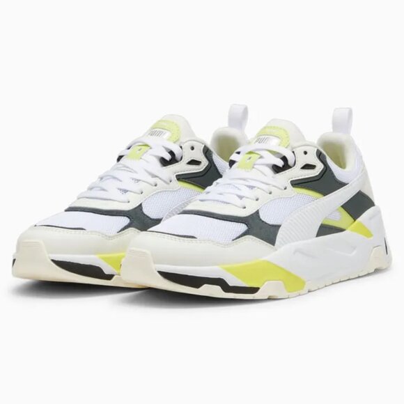 👟 [BRAND NEW] PUMA TRINITY WHITE LIME SHEEN MENS SHOES SIZE 14 SNEAKERS 👟 - Picture 3 of 12